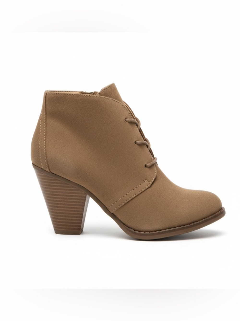 Mia Shawna Western Brown Faux Suede Lace Up Cone Heel Ankle
Boots